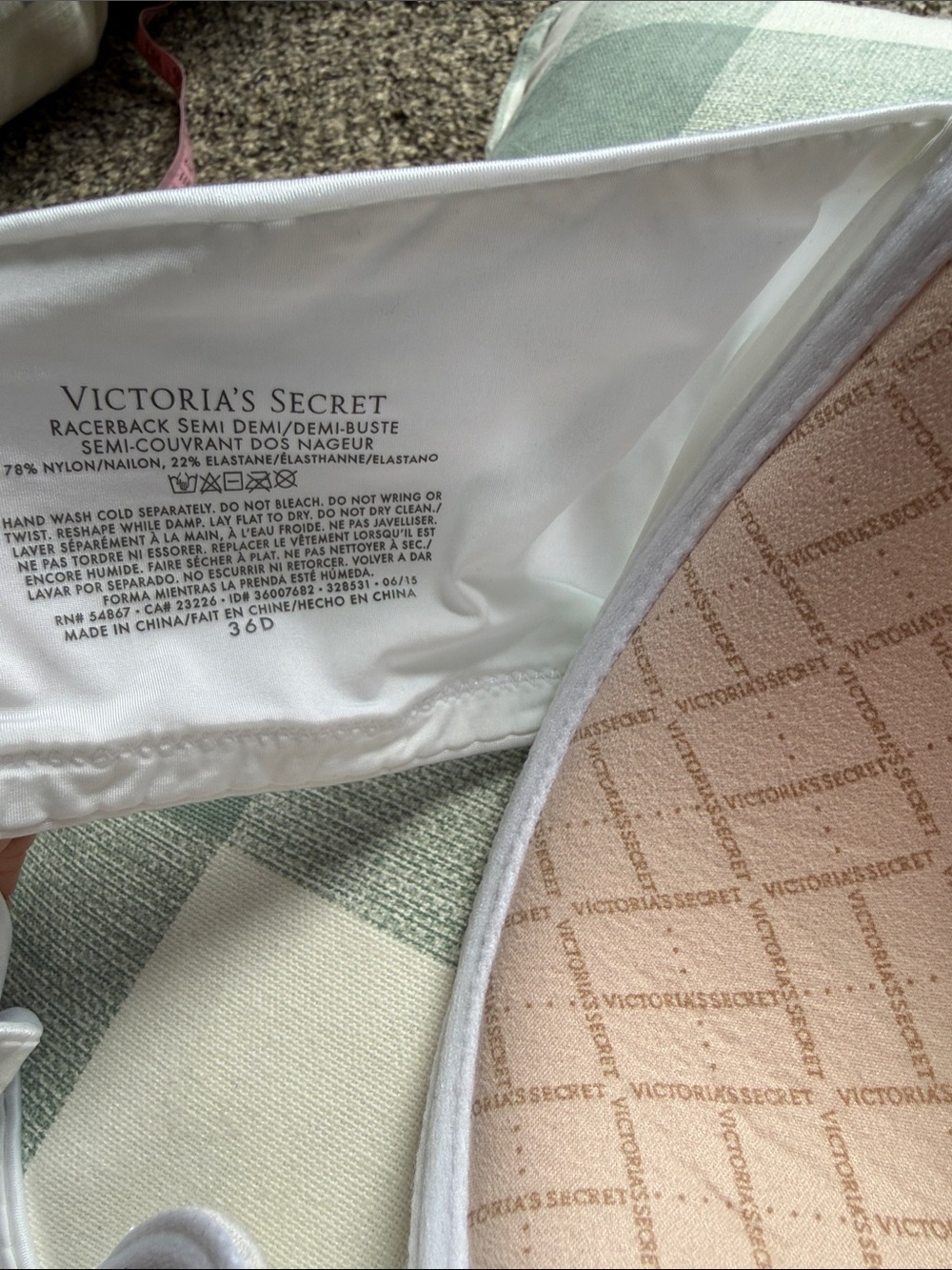 Victoria’s Secret T-back Bra Racerback Demi- Nude, White & Charcoal Pack. - Picture 6 of 6